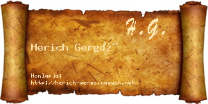 Herich Gergő névjegykártya